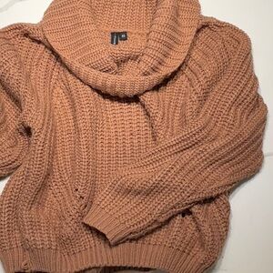 Cozy Chunky Knit Cropped Sweater - Pecan - XS